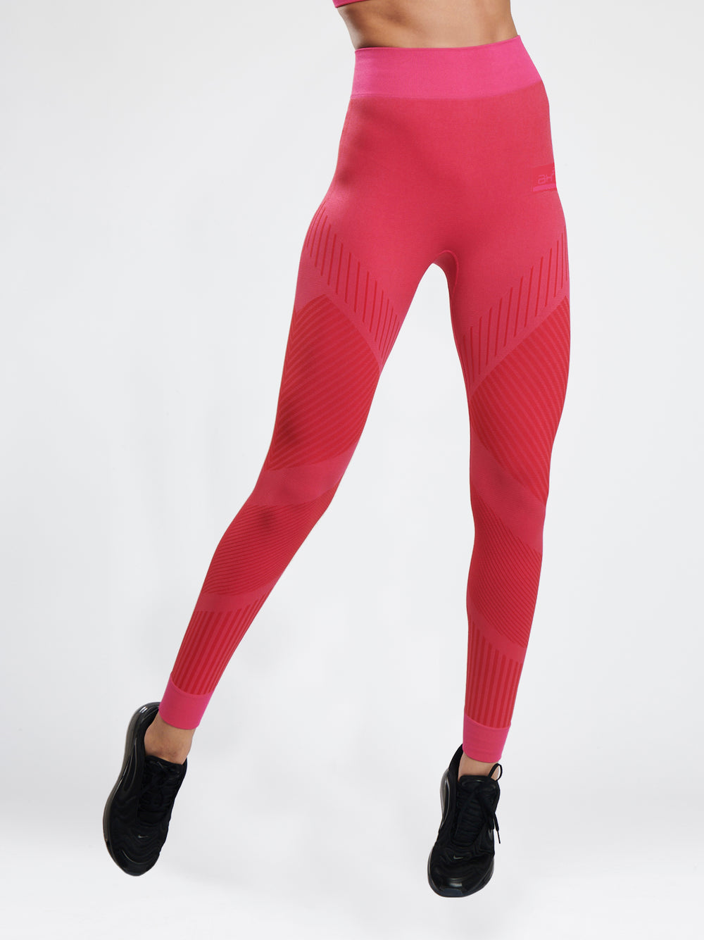 high waist flow legging in poppy pink