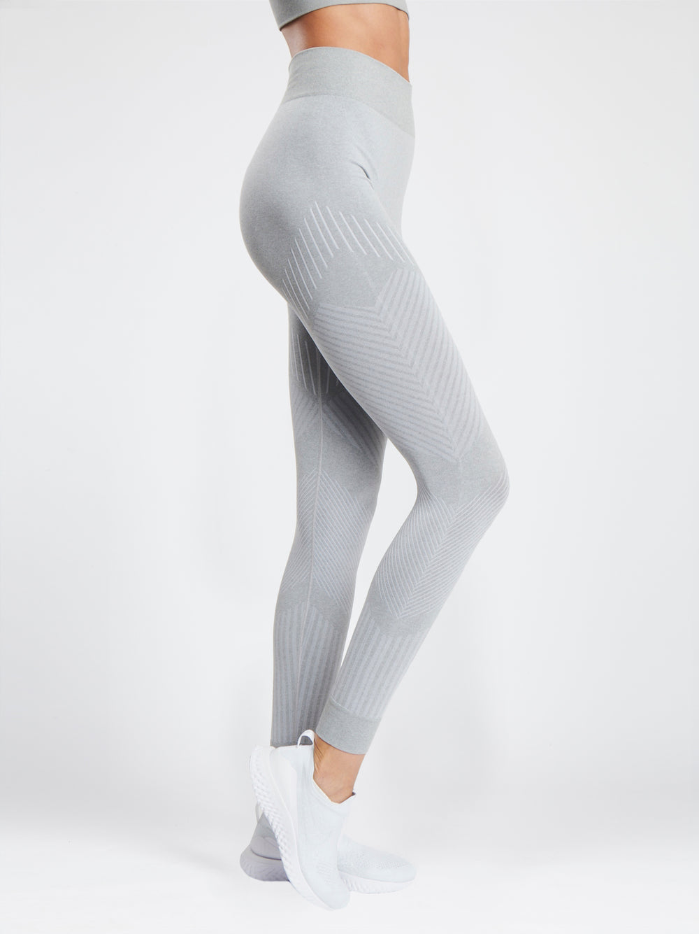high waist flow leggings in cool gray